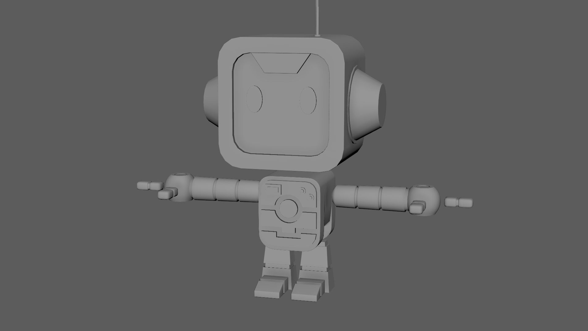 Futuristic Robot Technology Concept Sci-Fi Artwork Character Low-poly 3D model_4