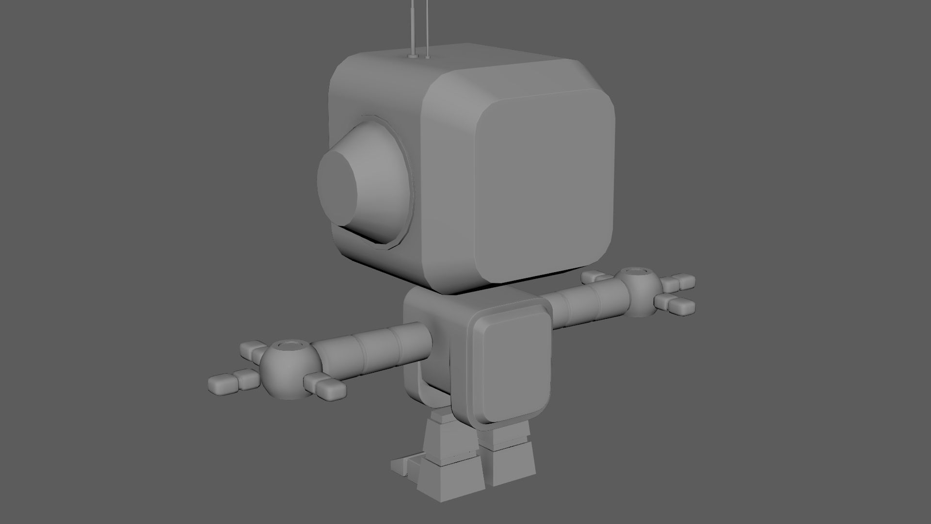 Futuristic Robot Technology Concept Sci-Fi Artwork Character Low-poly 3D model_6