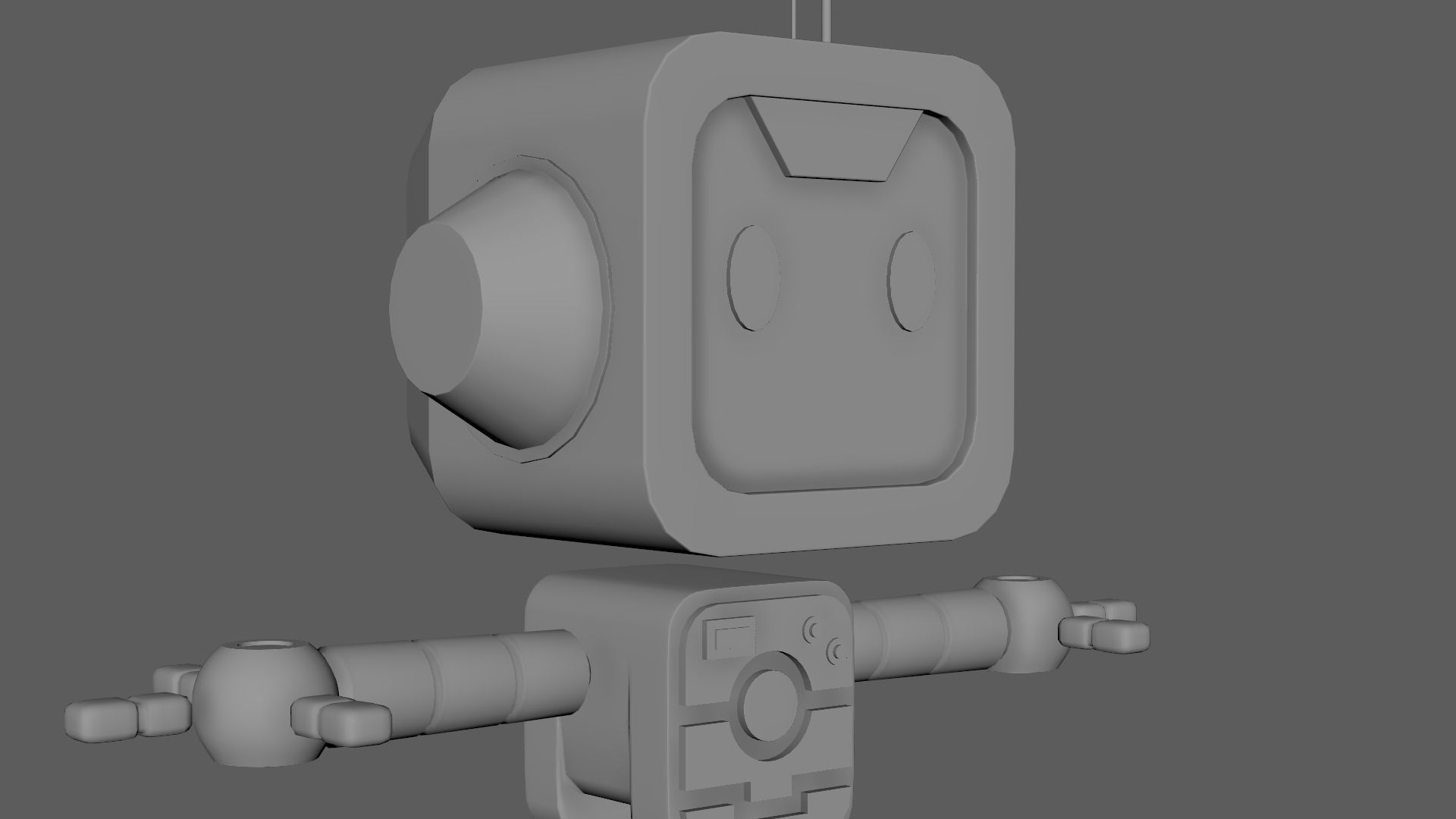 Futuristic Robot Technology Concept Sci-Fi Artwork Character Low-poly 3D model_7