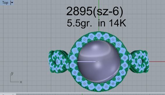 Round Halo Twisted Ring 2895 3D print model_4