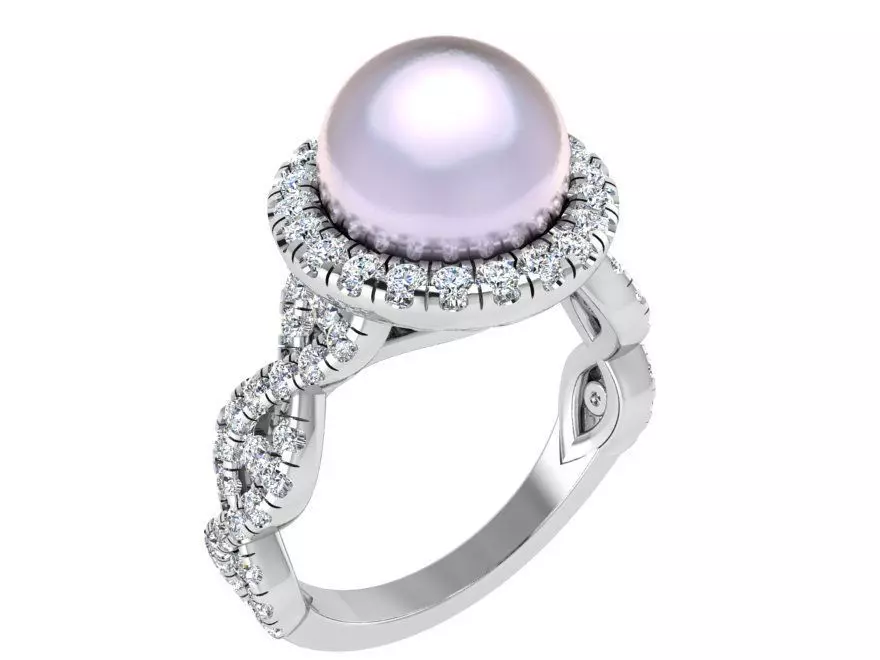 Round Halo Twisted Ring 2895 3D print model_0