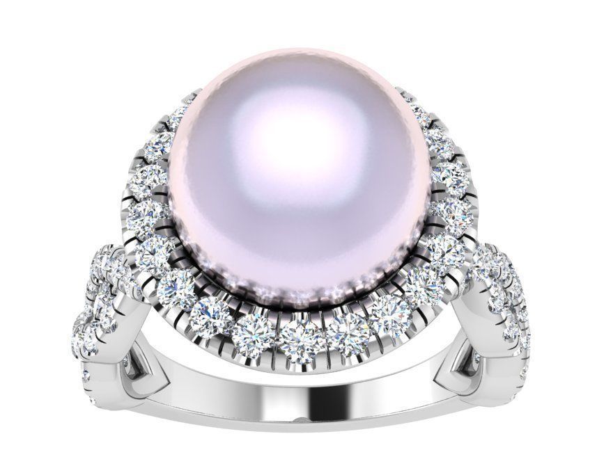 Round Halo Twisted Ring 2895 3D print model_2