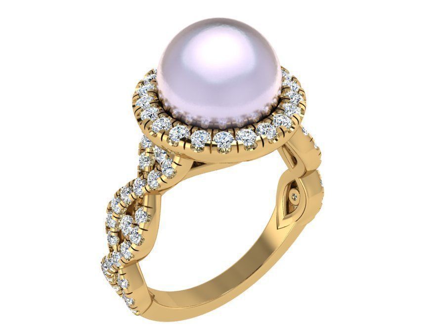 Round Halo Twisted Ring 2895 3D print model_1