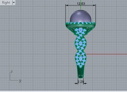Round Halo Twisted Ring 2895 3D print model_6