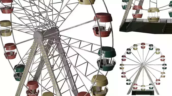 Abandoned Amusement Park - old destroyed Ferris Wheel