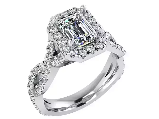 Emerald Halo Twisted Ring 2903