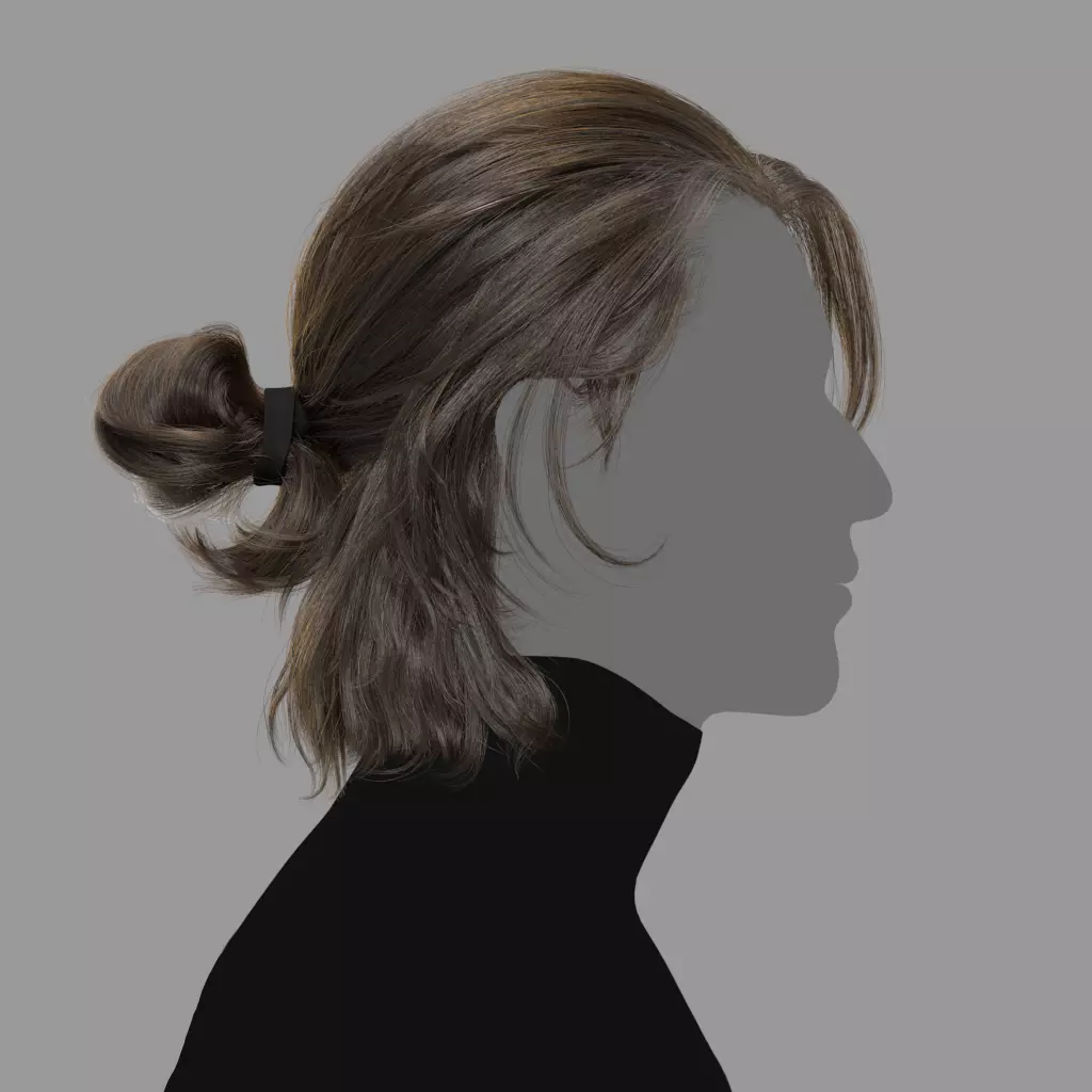 Male Hairstyle XGen maya scene and abc FBX 3D model_0