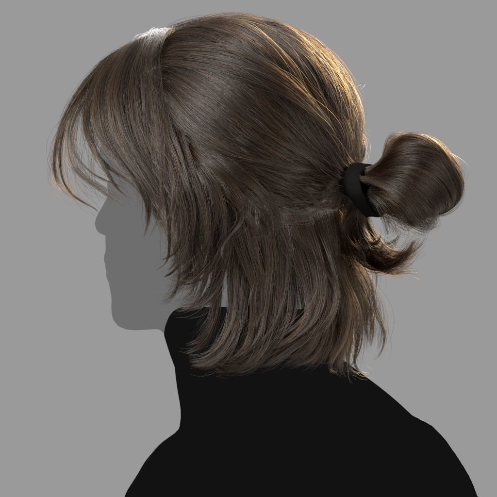 Male Hairstyle XGen maya scene and abc FBX 3D model_4