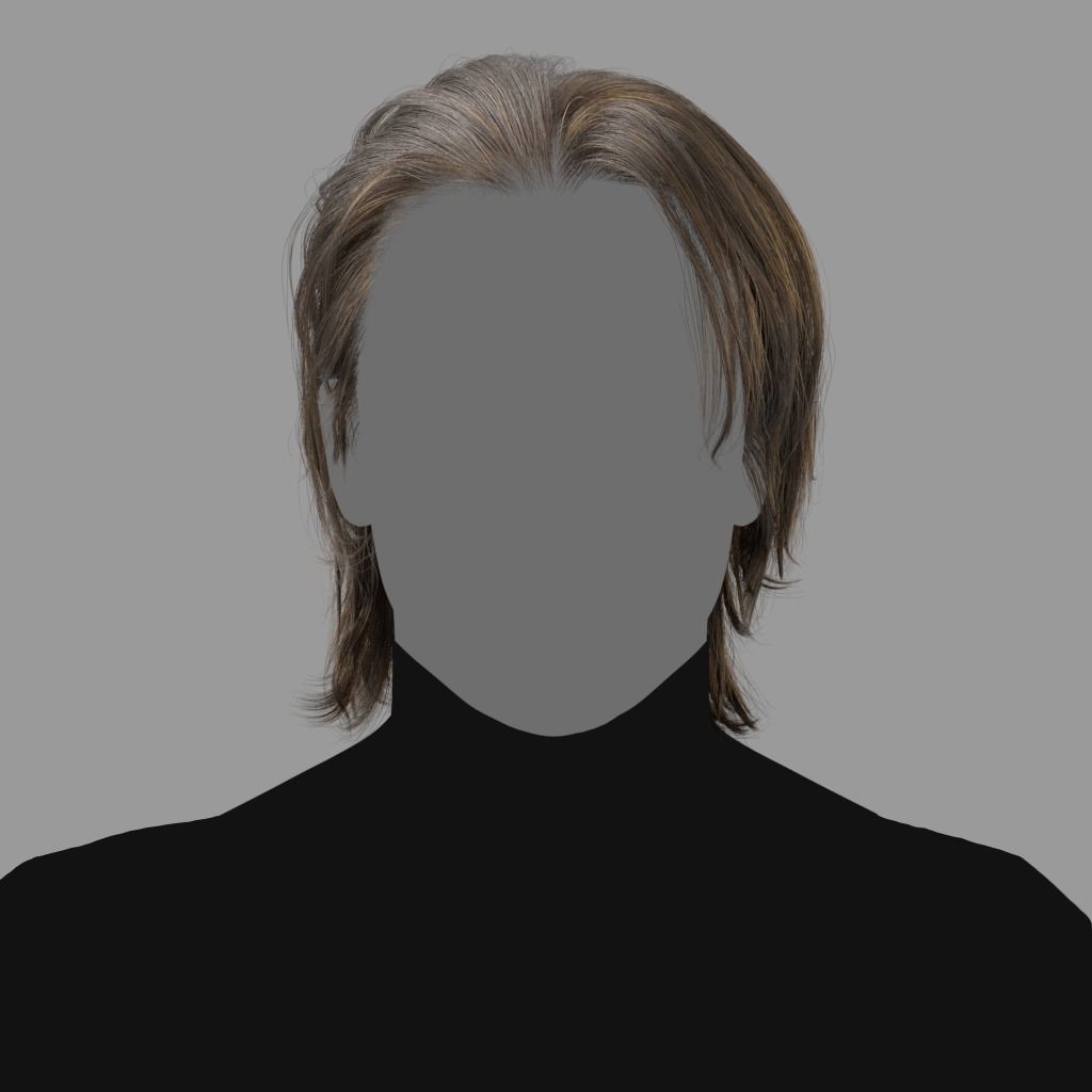 Male Hairstyle XGen maya scene and abc FBX 3D model_2