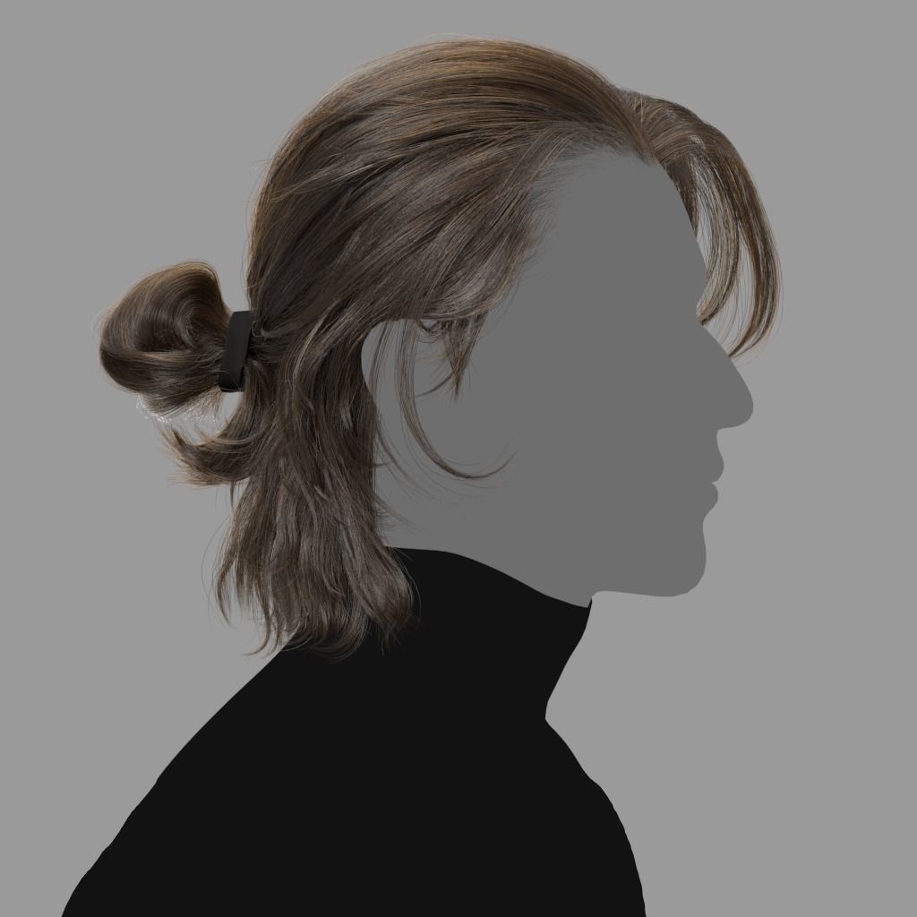 Male Hairstyle XGen maya scene and abc FBX 3D model_1