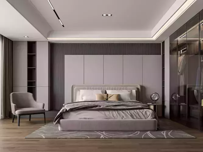 Modern Luxury Style Bedroom 010 3D model