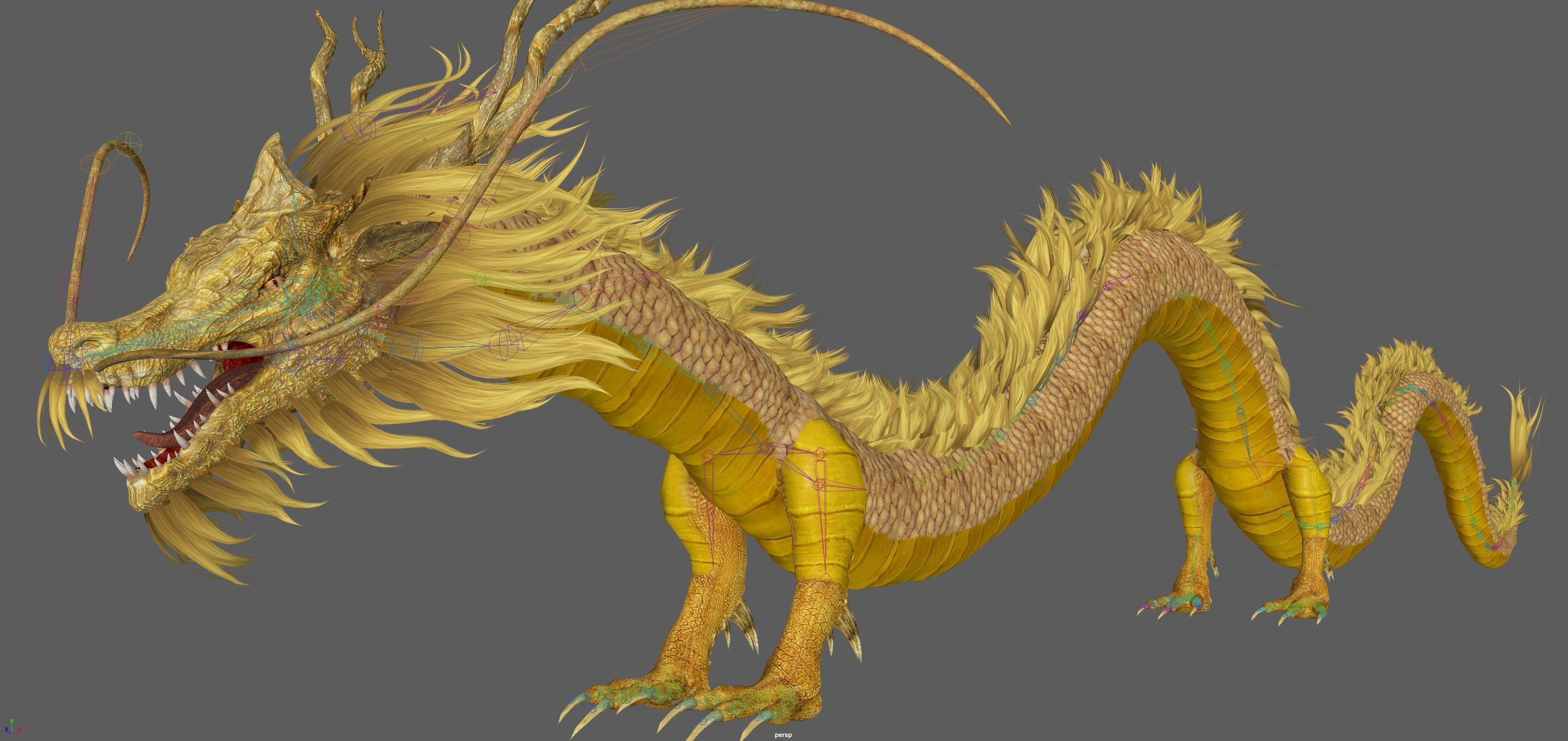 Chinese Dragon Animated 3D model_21