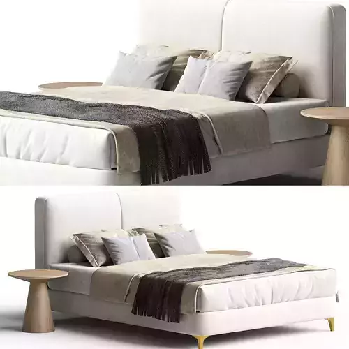 Elegance Refined Modern White Upholstered Panel Bed