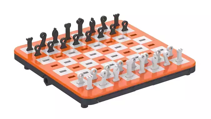 Easy Print Simple Portable Chess Board - Printable model - STL 3D print model