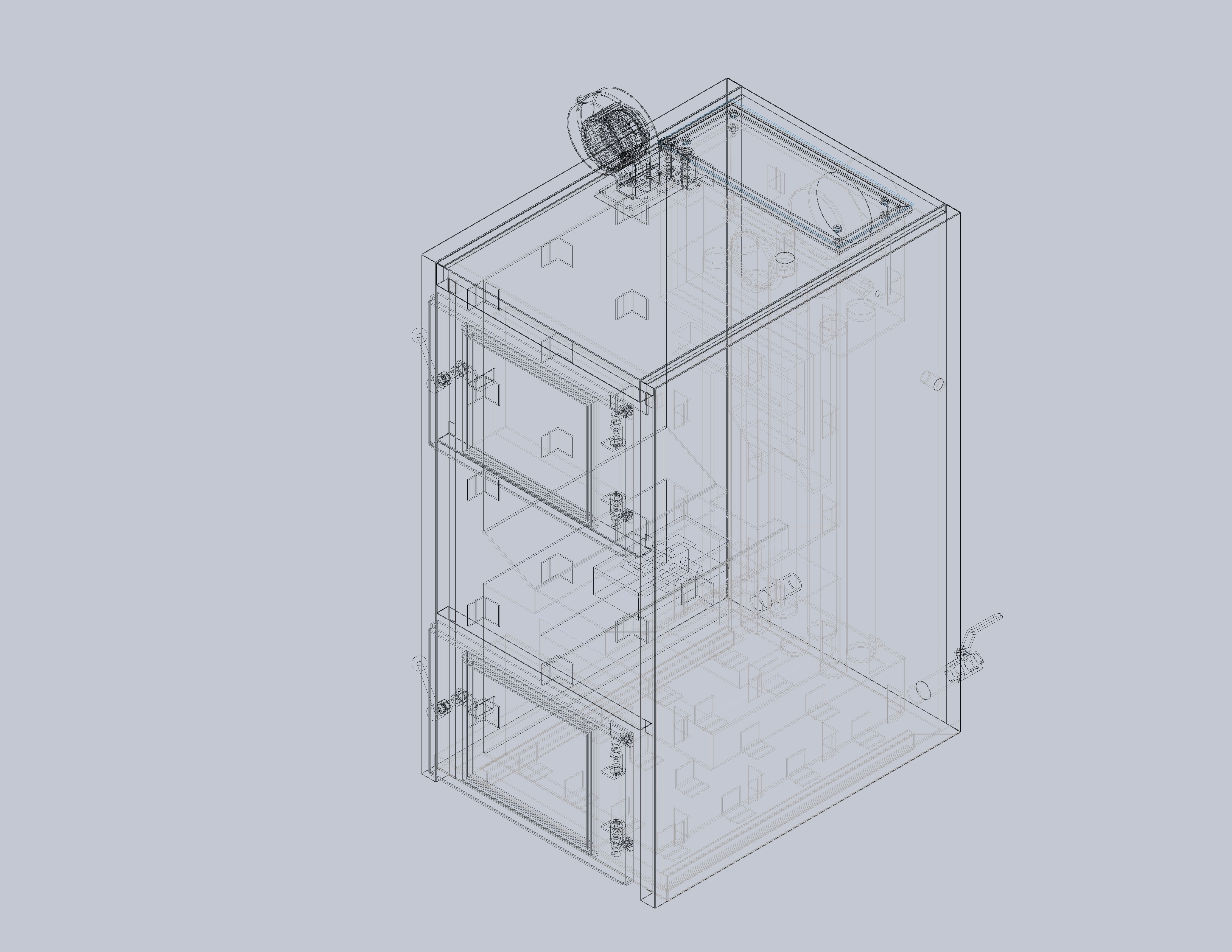 Solid fuel pyrolysis boiler SOLIDWORKS Flow Simulation 3D model_5