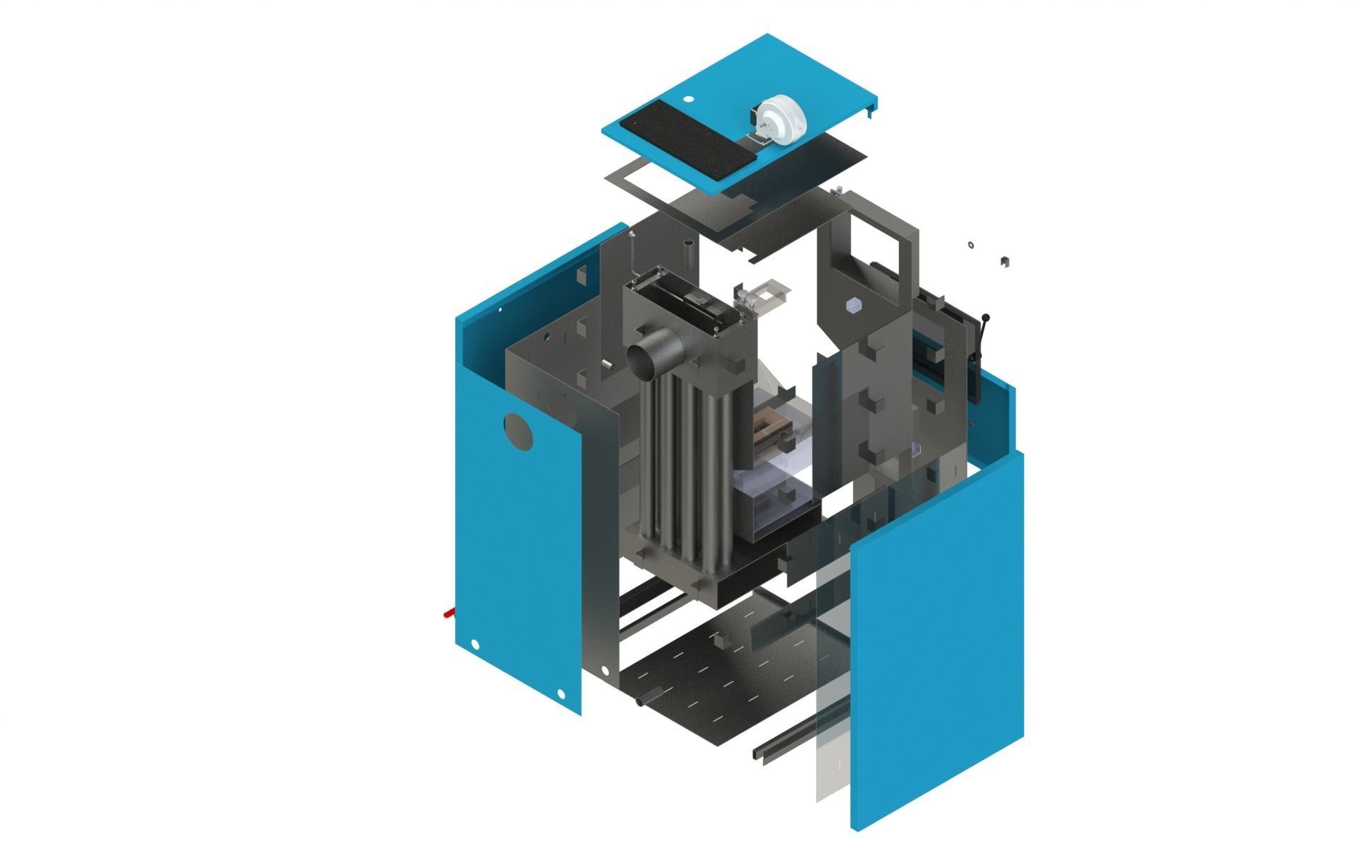 Solid fuel pyrolysis boiler SOLIDWORKS Flow Simulation 3D model_4