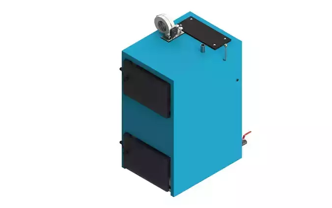 Solid fuel pyrolysis boiler SOLIDWORKS Flow Simulation 3D model