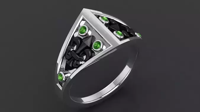 Stylish blade ring 3D print model
