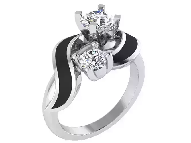3 Stone Round Diamond Tension Ring 2926