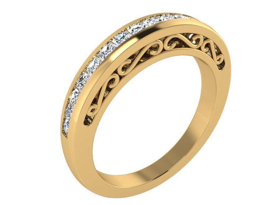 Channel Setting Band Ring 2930 3D print model_1