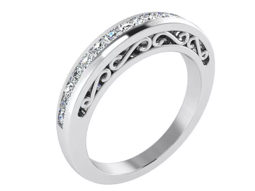 Channel Setting Band Ring 2930 3D print model_0