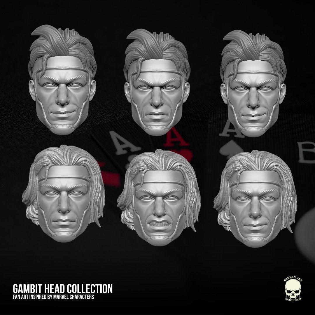 Gambit fan art collection 3D printable File For Action Figures 3D print model_8