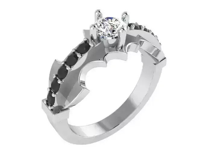 Round Diamond Bat Ring 2932