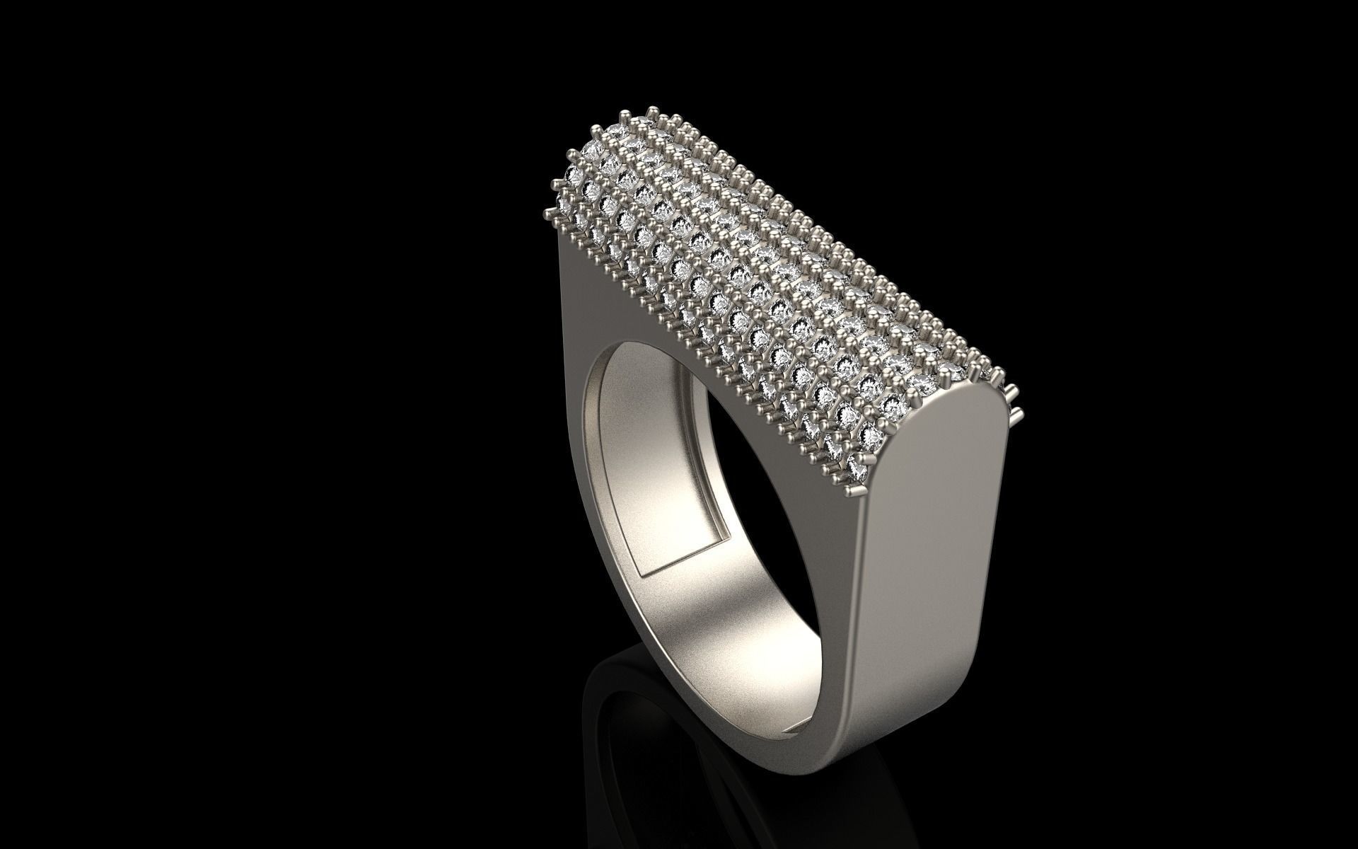 signet ring with gems model 650 3D print model_26