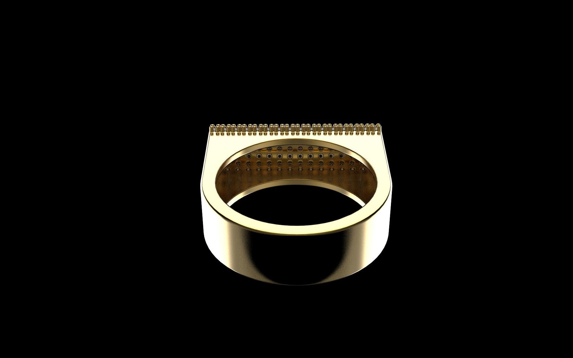 signet ring with gems model 650 3D print model_36