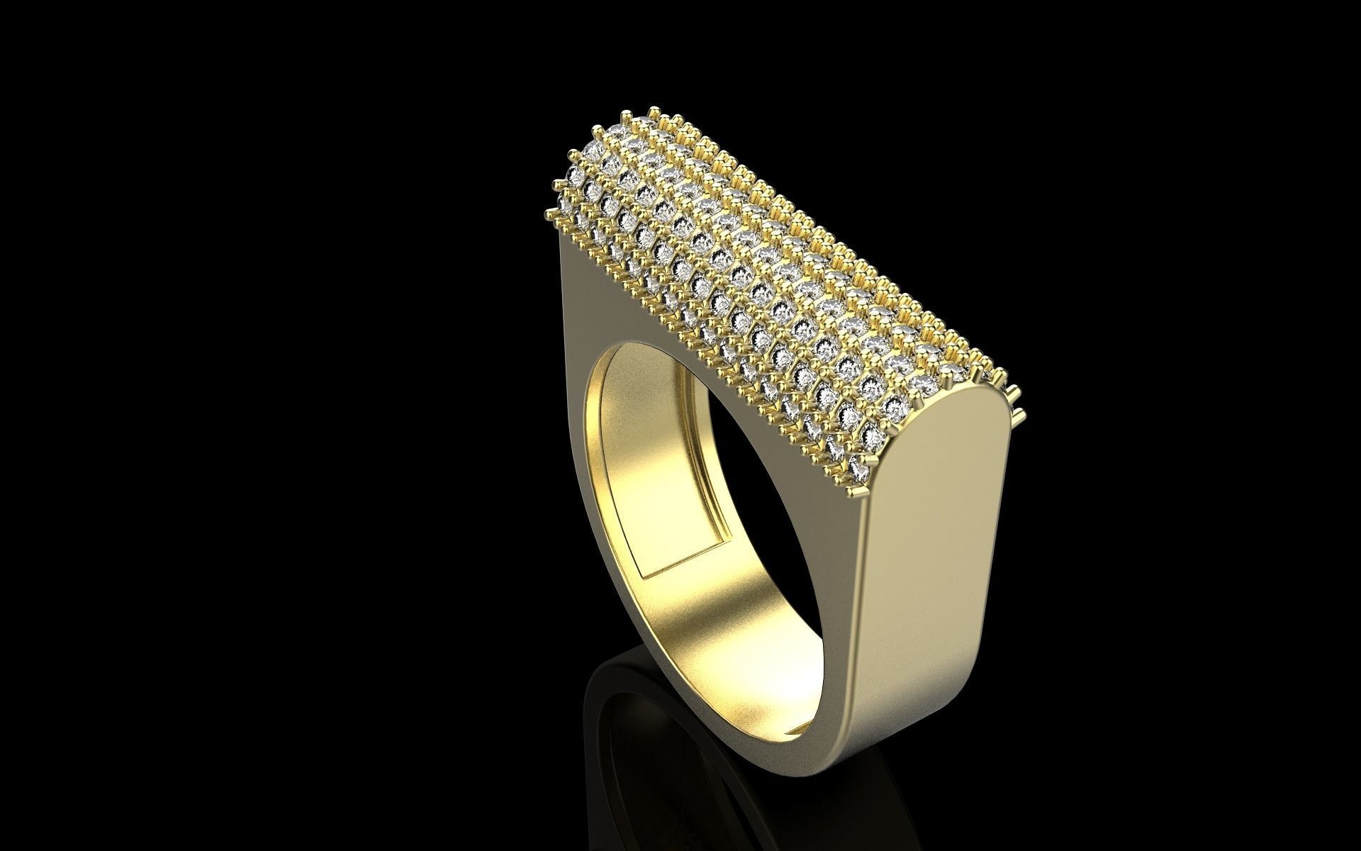 signet ring with gems model 650 3D print model_25