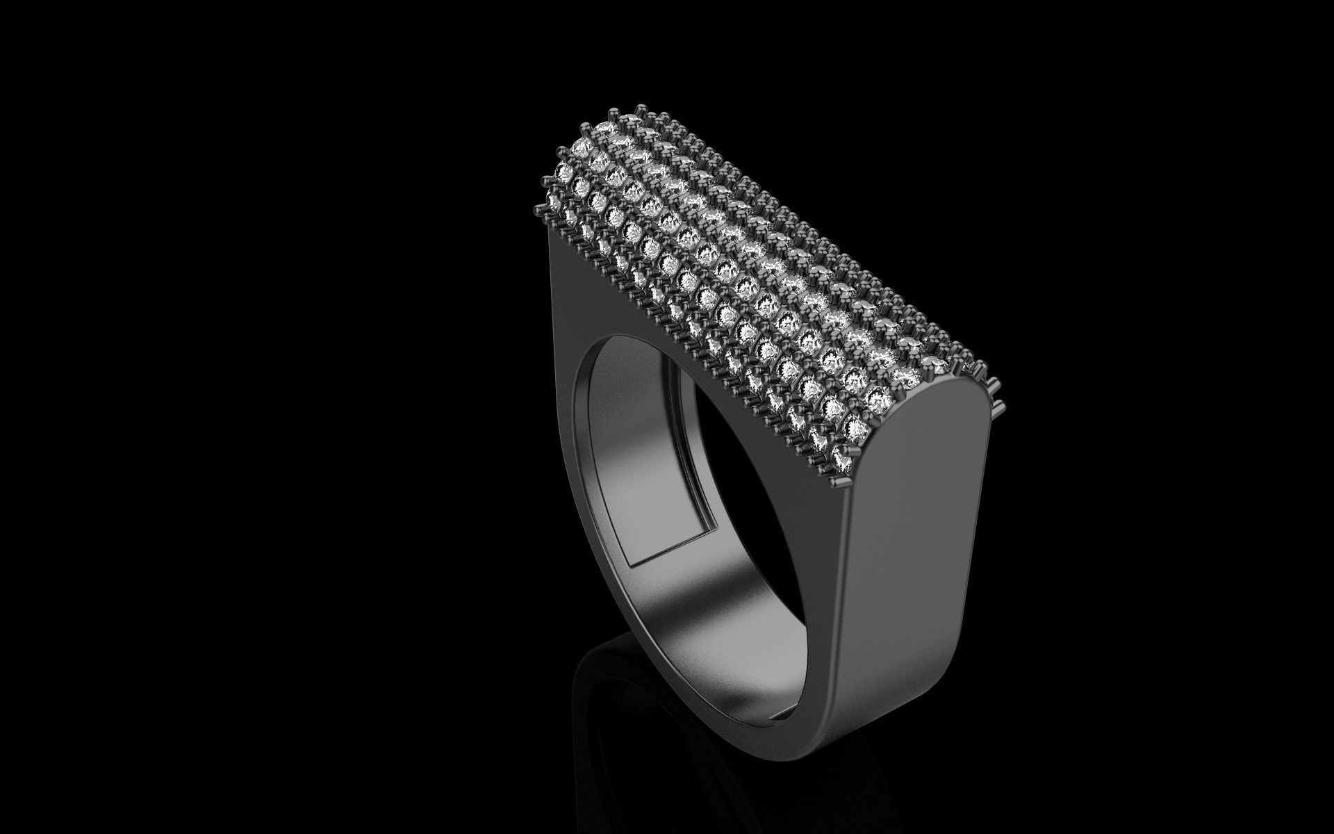signet ring with gems model 650 3D print model_28