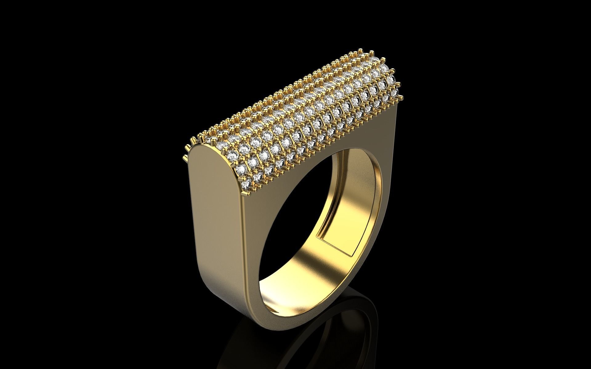 signet ring with gems model 650 3D print model_23