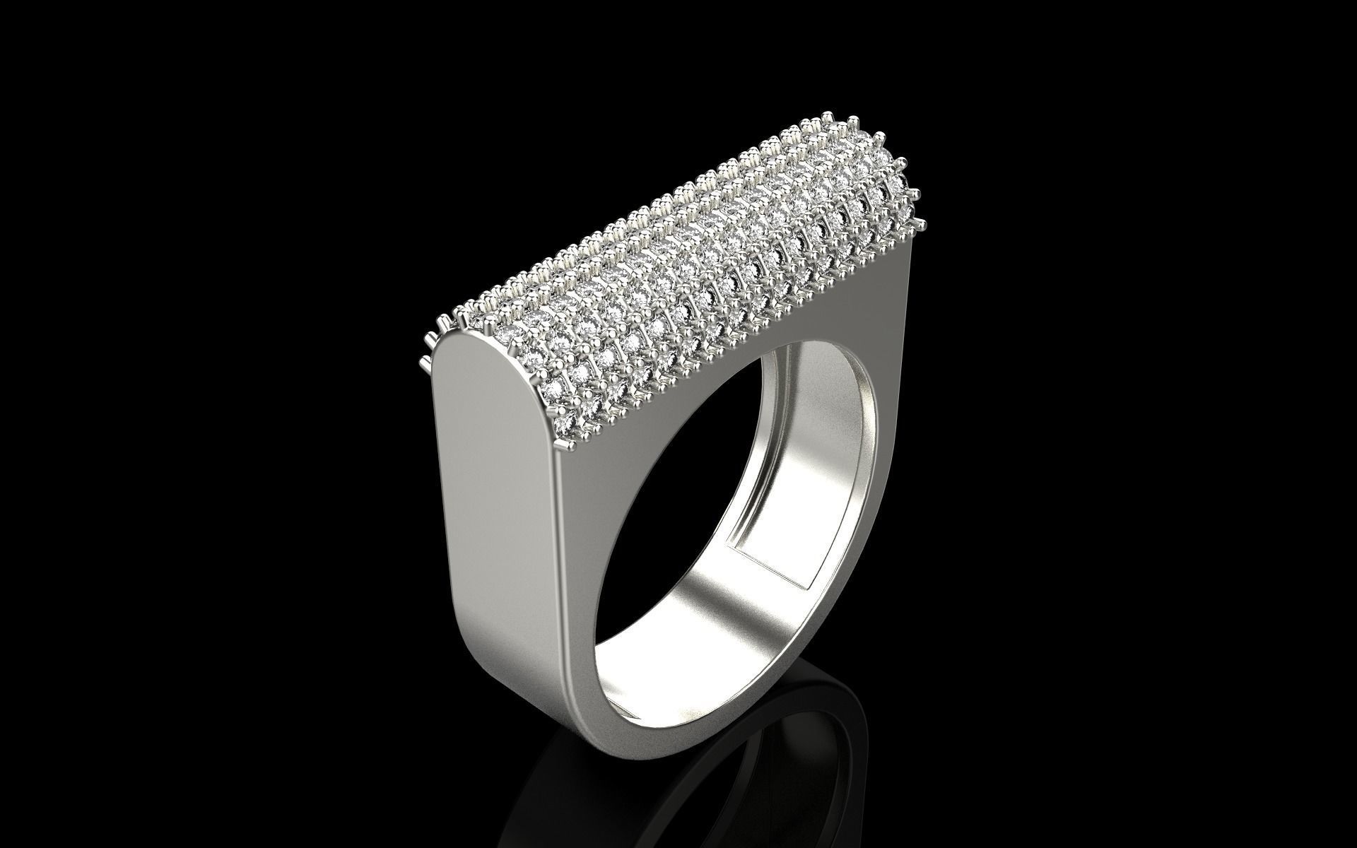 signet ring with gems model 650 3D print model_22