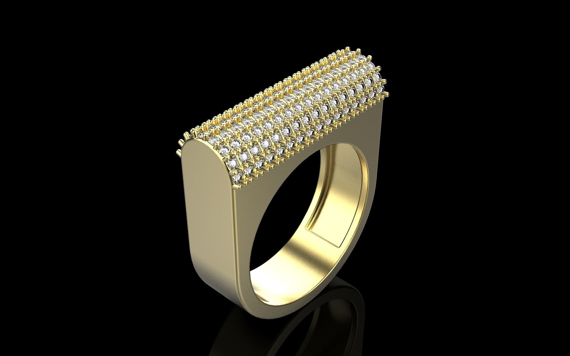 signet ring with gems model 650 3D print model_19
