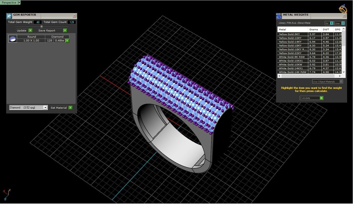 signet ring with gems model 650 3D print model_3