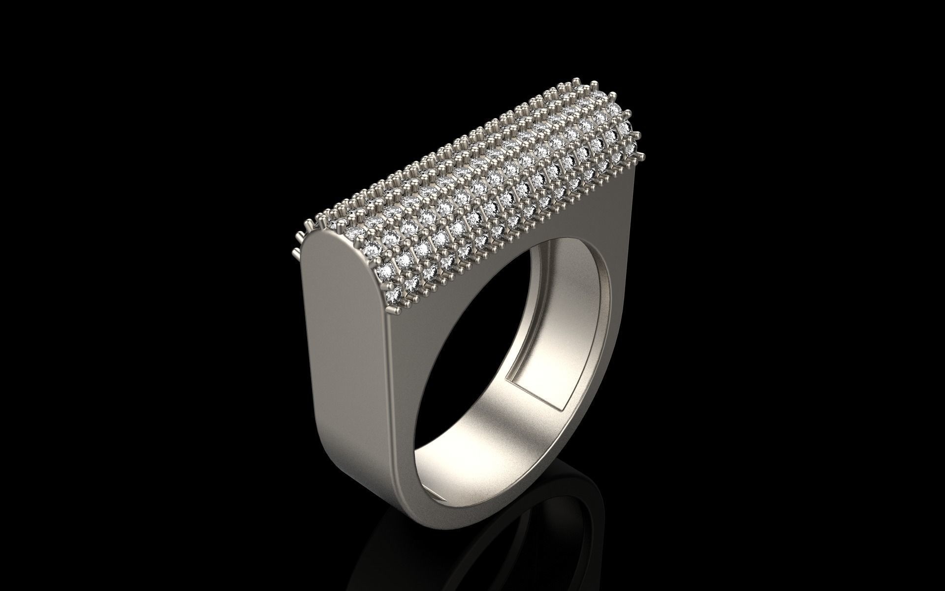 signet ring with gems model 650 3D print model_20