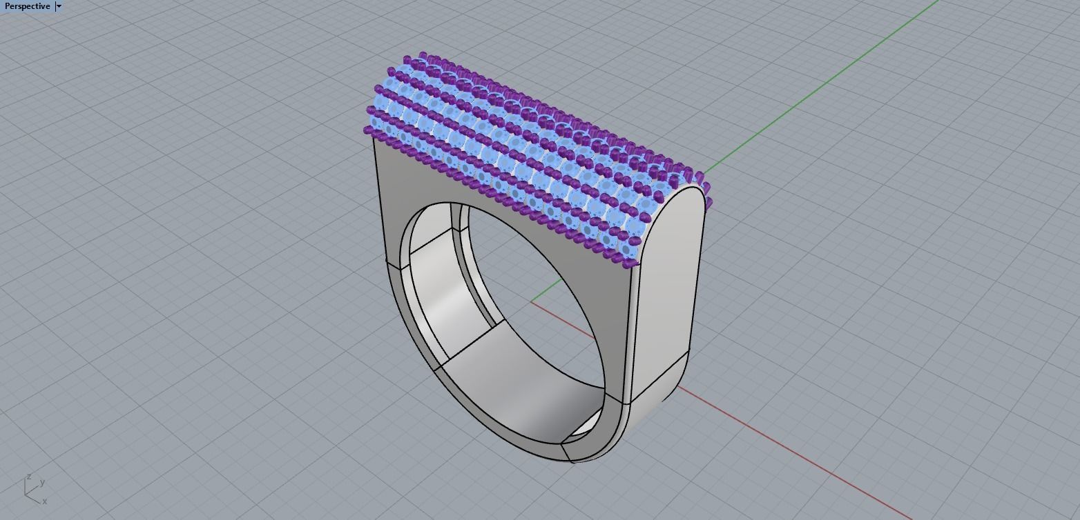 signet ring with gems model 650 3D print model_11