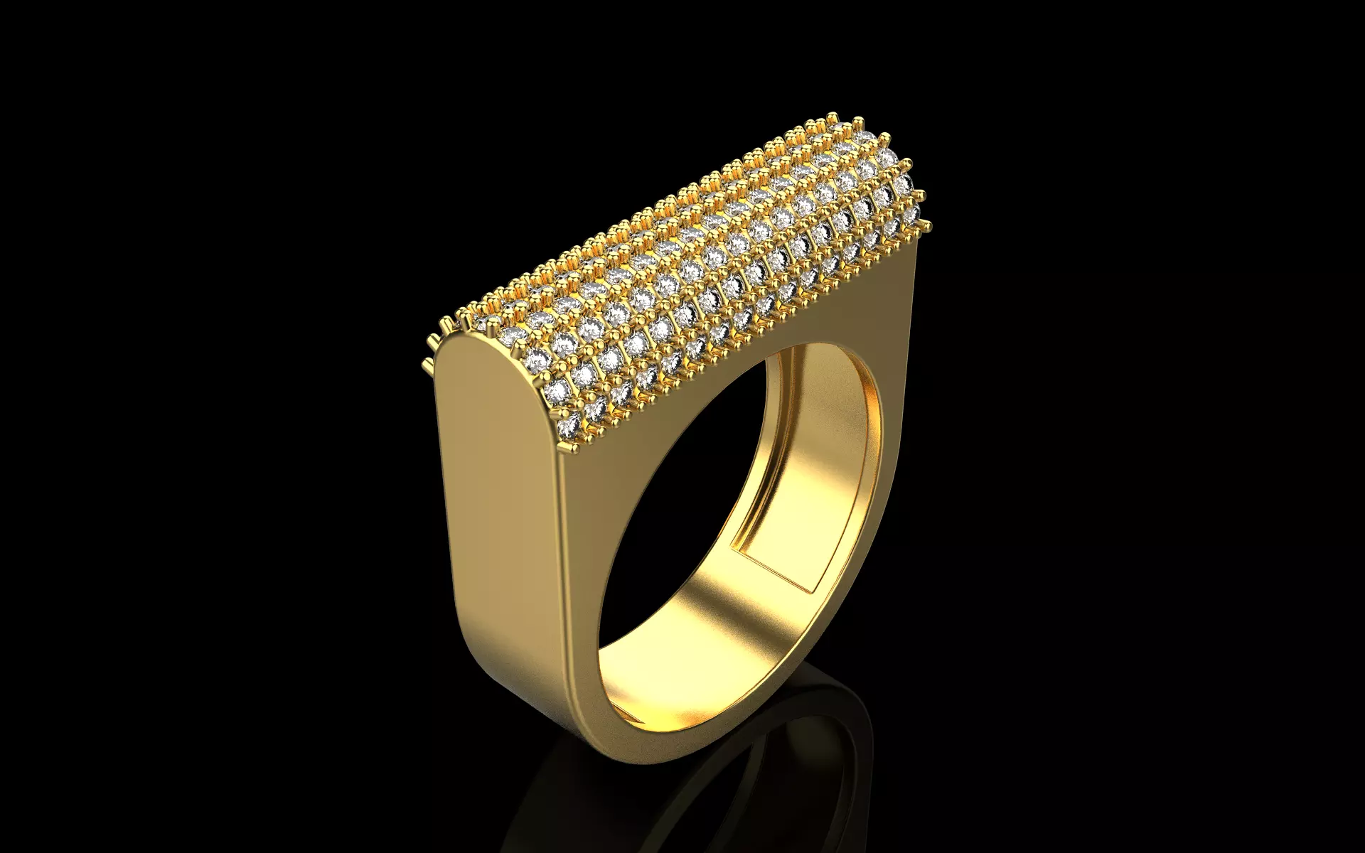 signet ring with gems model 650 3D print model_0