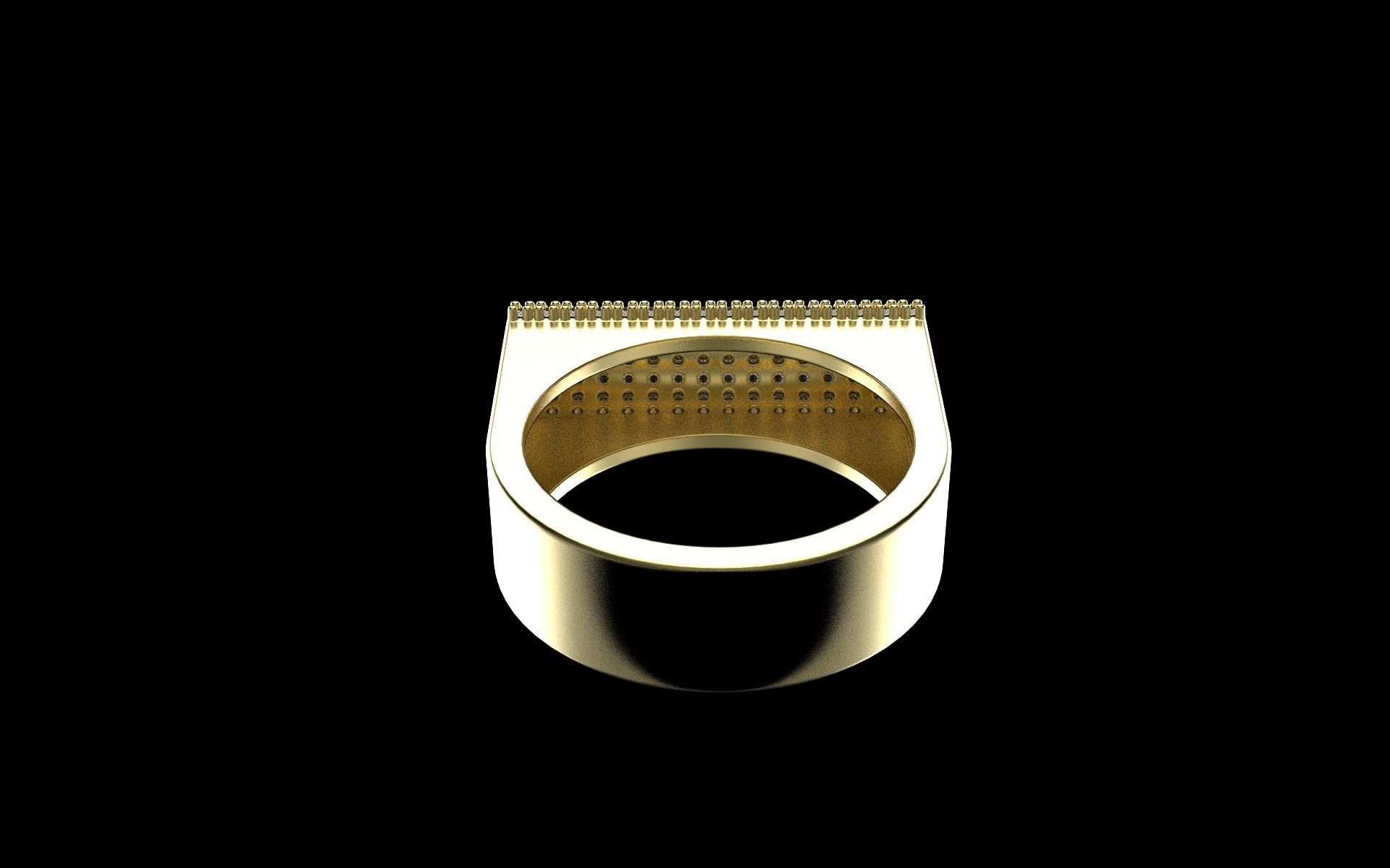 signet ring with gems model 650 3D print model_31