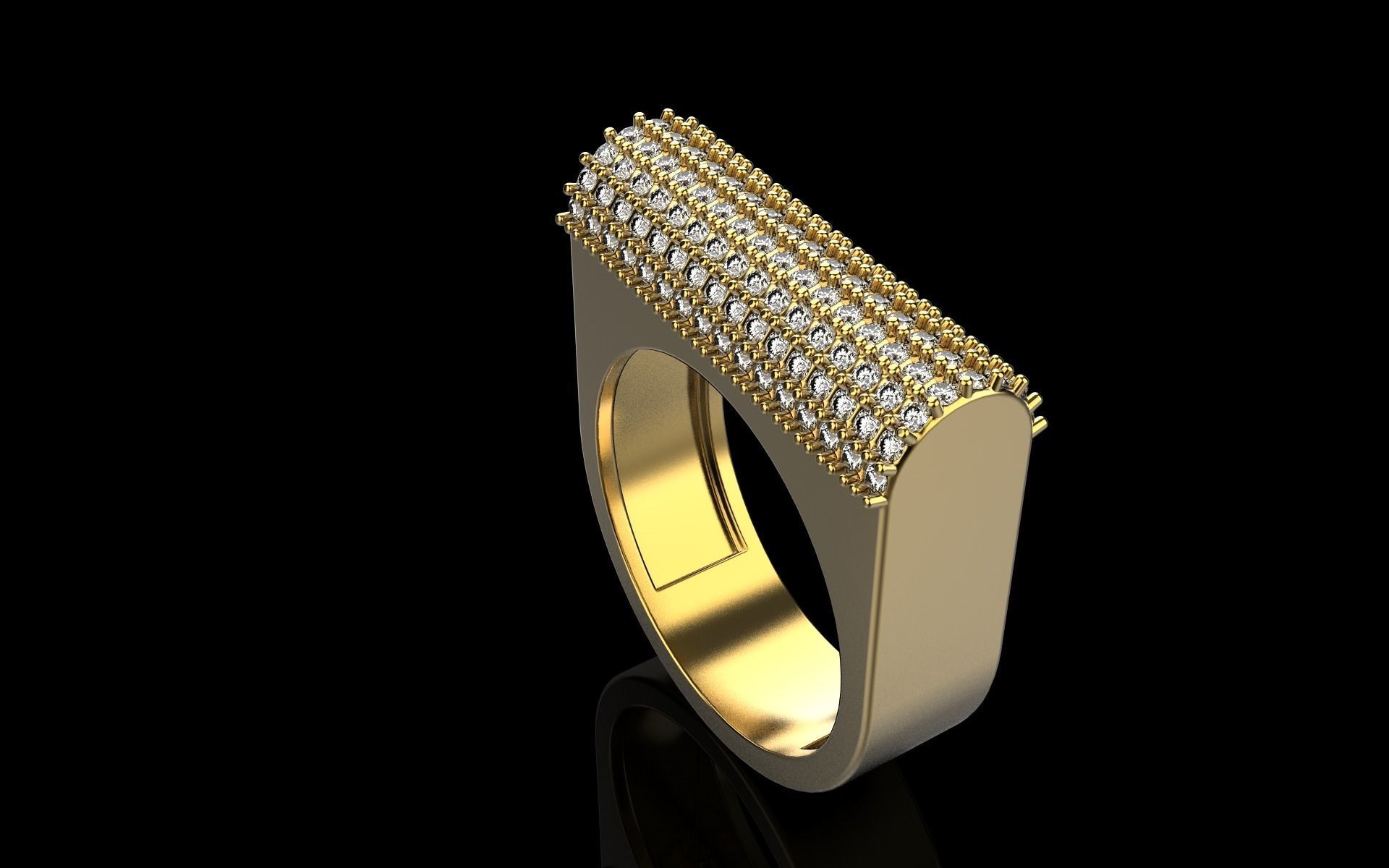 signet ring with gems model 650 3D print model_29