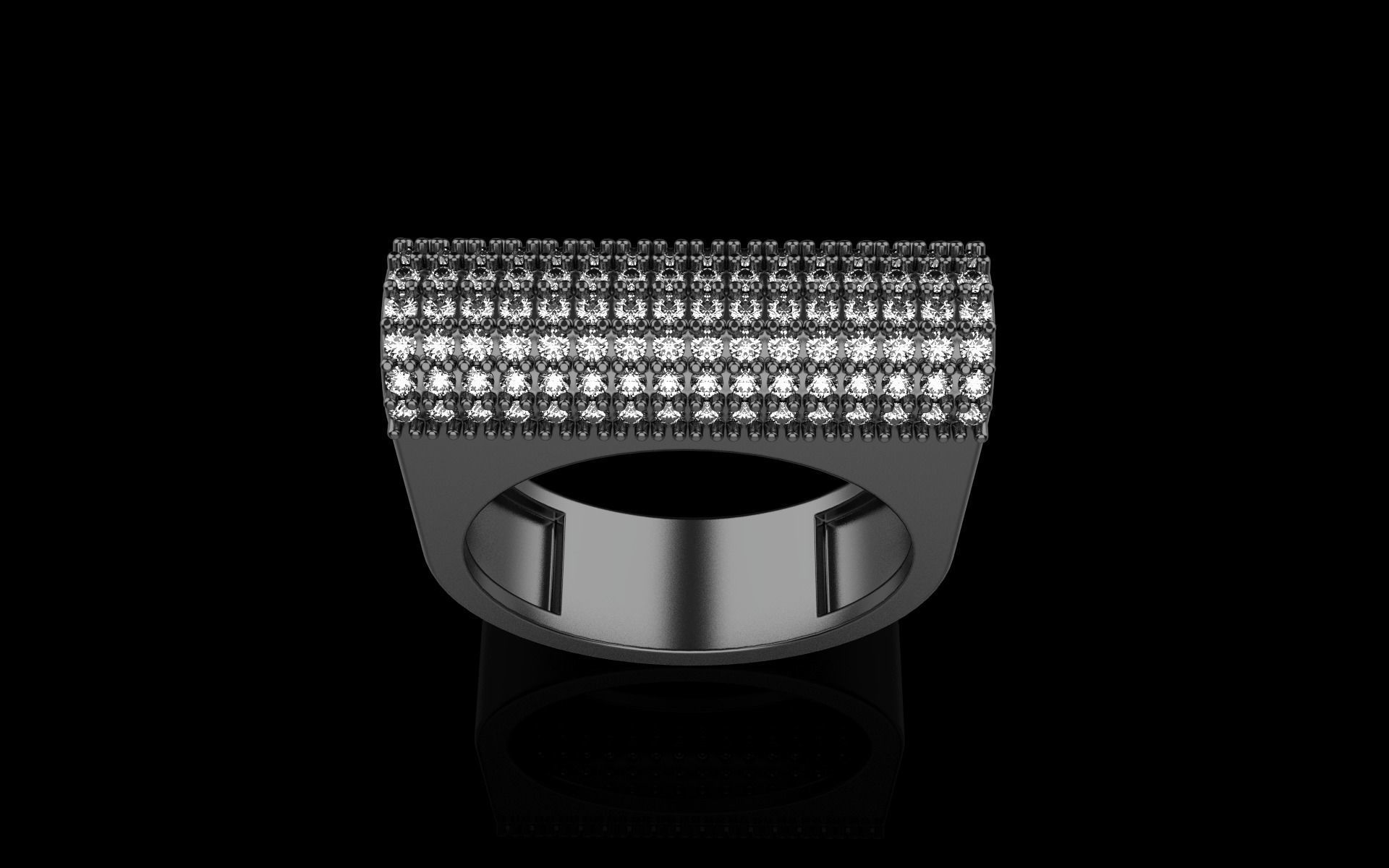 signet ring with gems model 650 3D print model_16