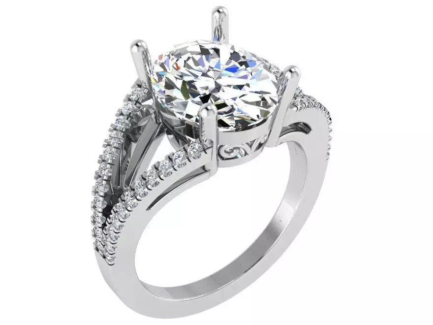 Oval Split Shank Ring 2935 3D print model_0