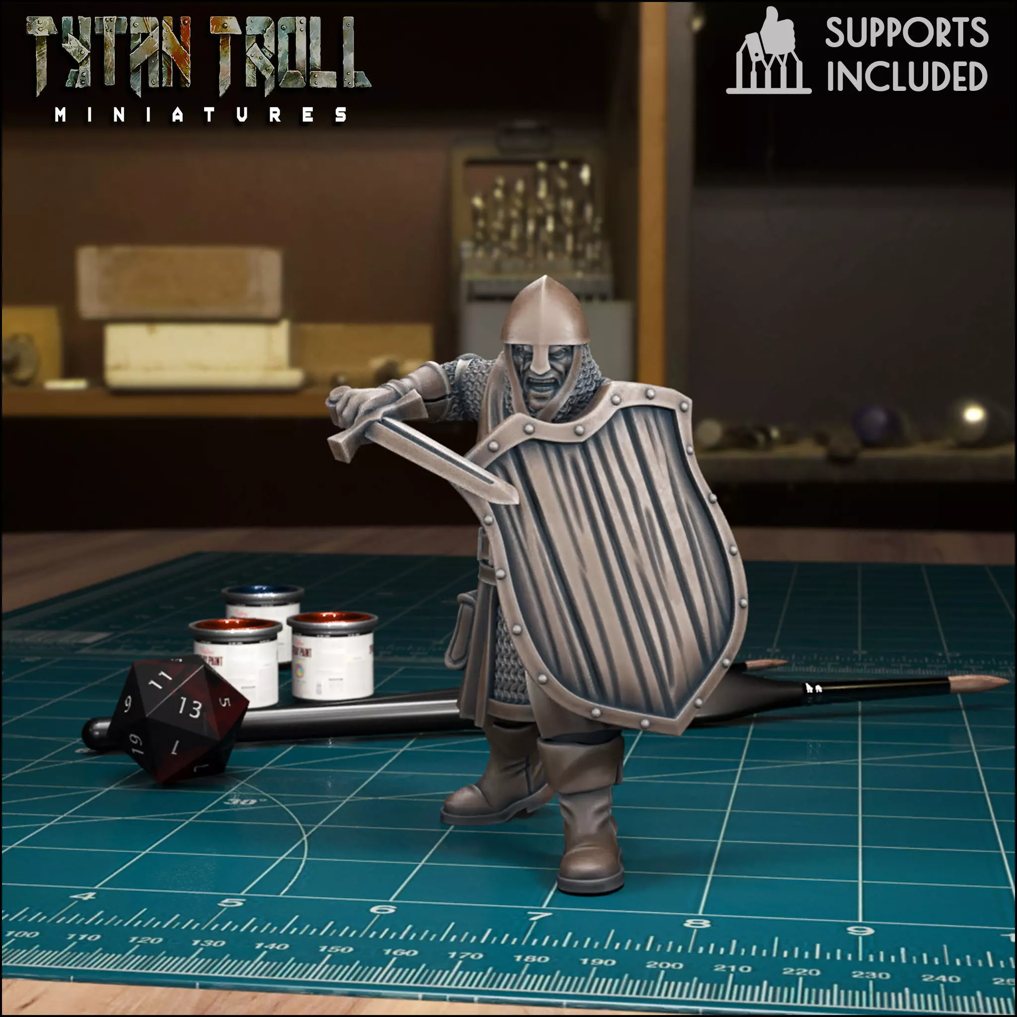 Man At Arms 04 - Pre-Supported 3D print model