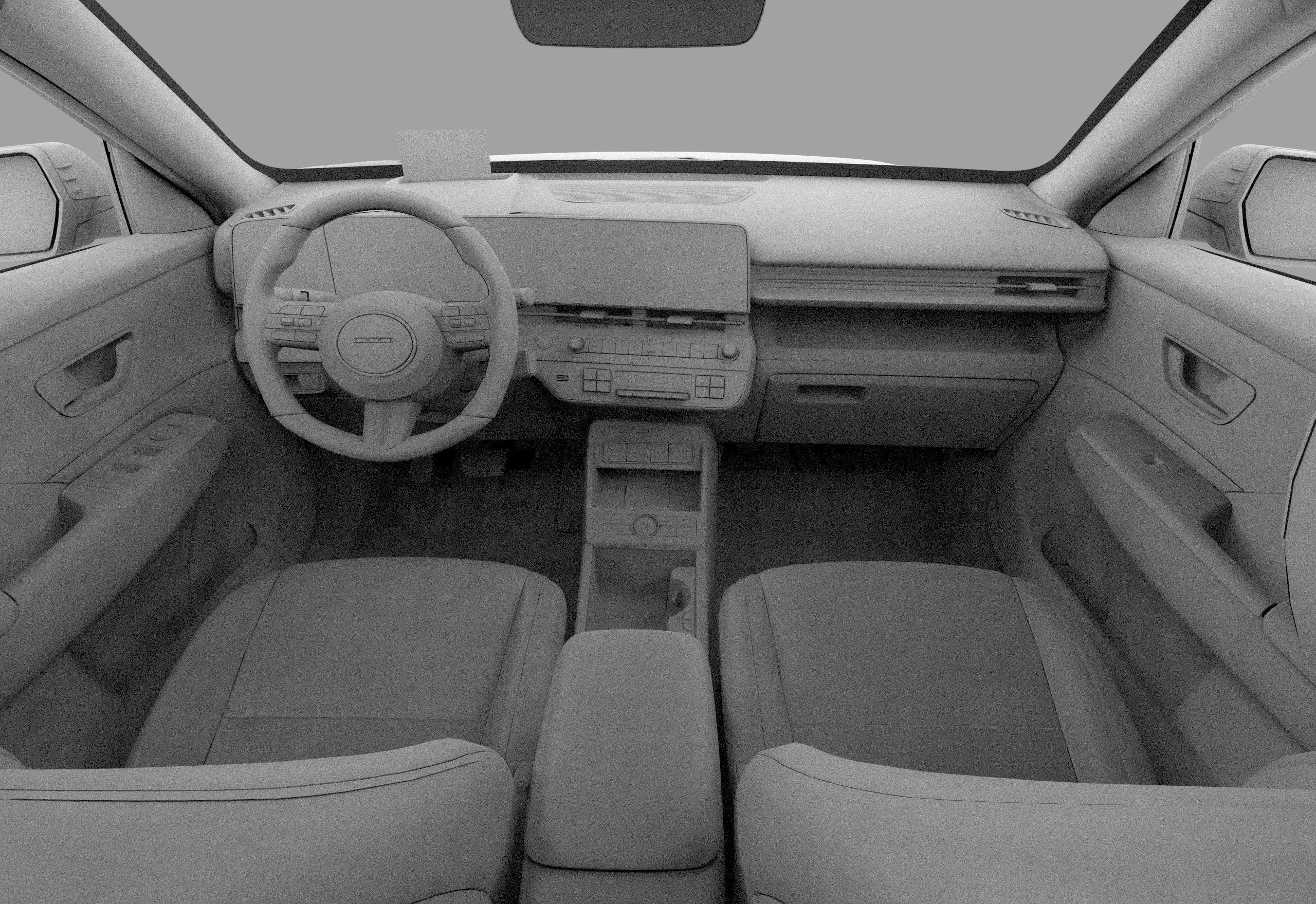 Hyundai Kona EV 2024 HQ interior 3D model_24