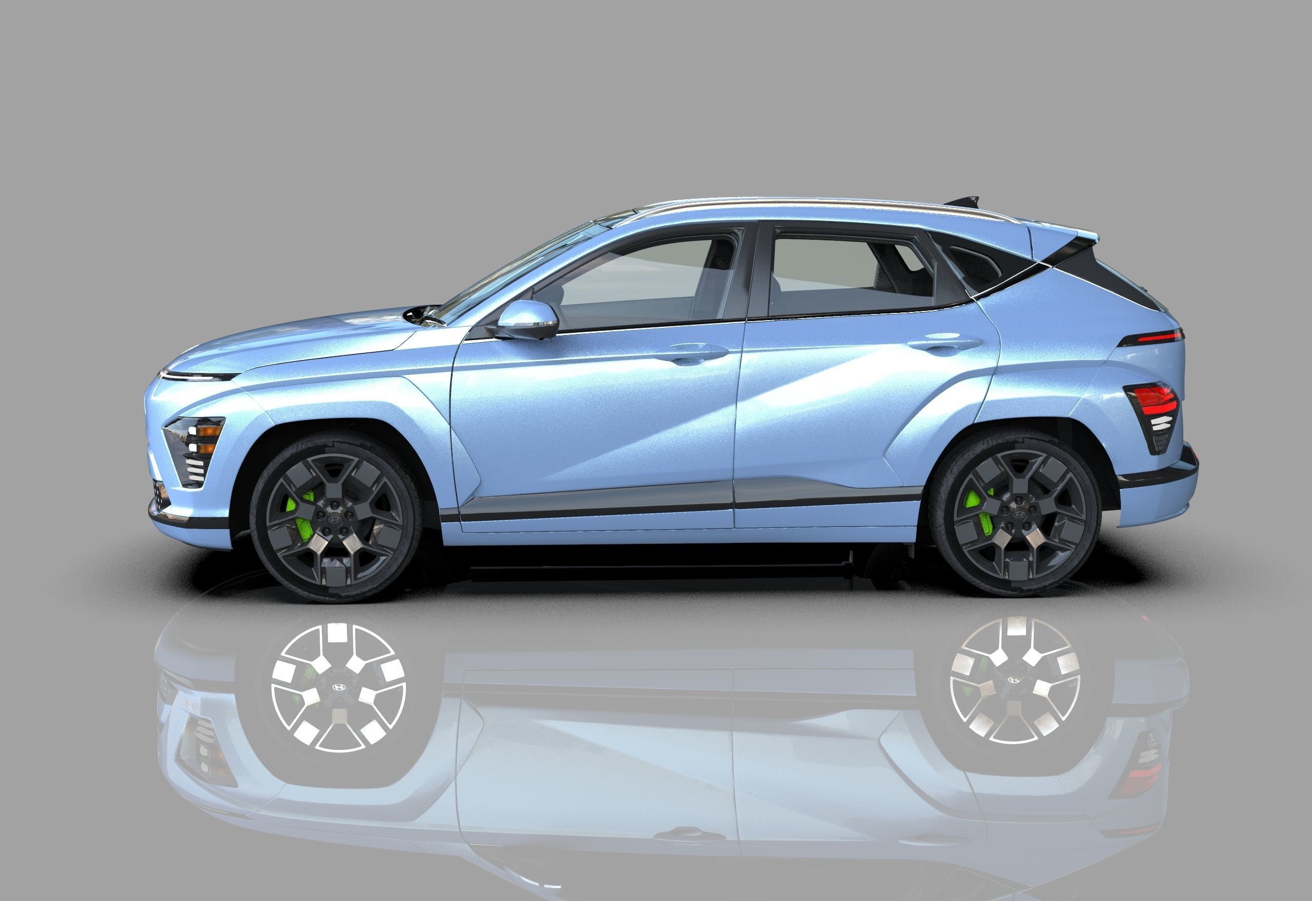 Hyundai Kona EV 2024 HQ interior 3D model_2