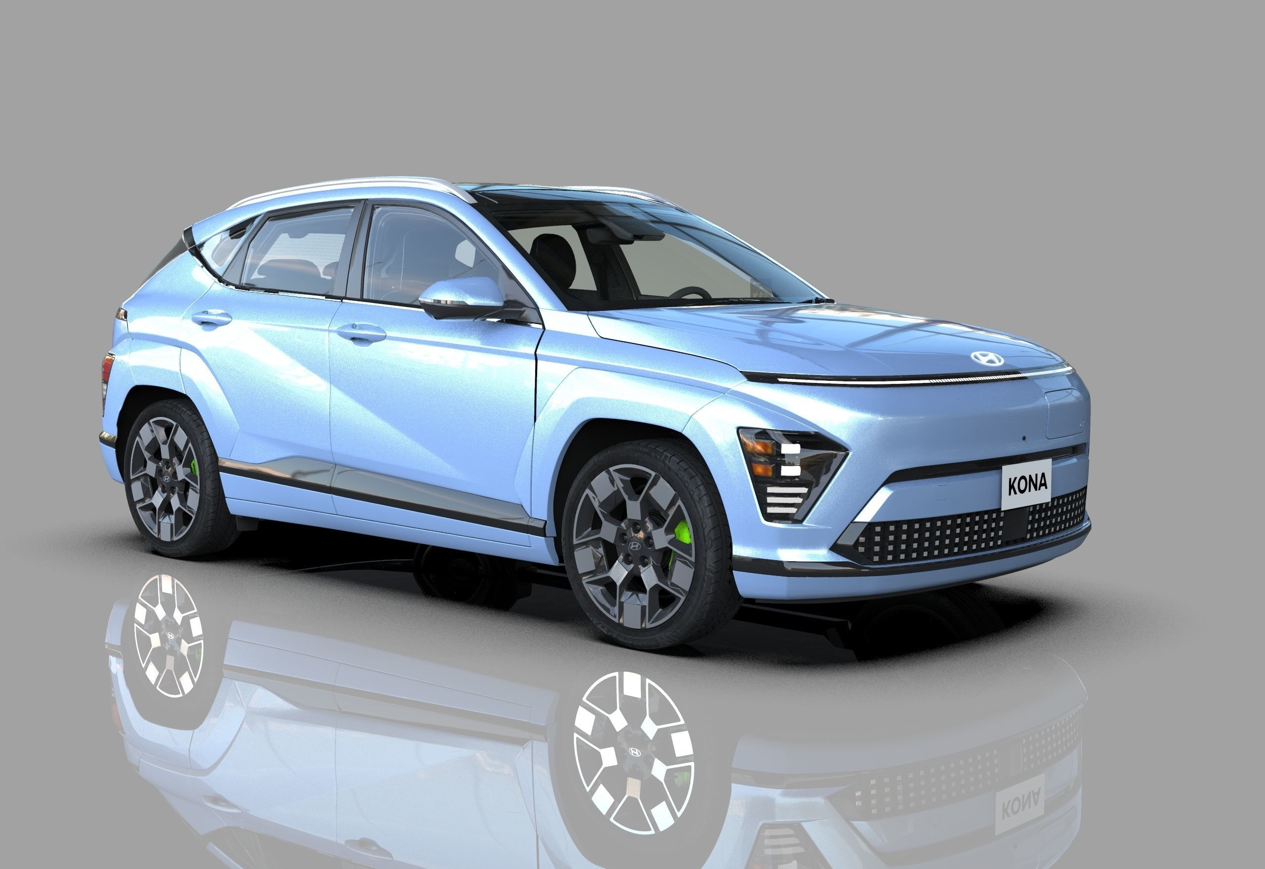Hyundai Kona EV 2024 HQ interior 3D model_4