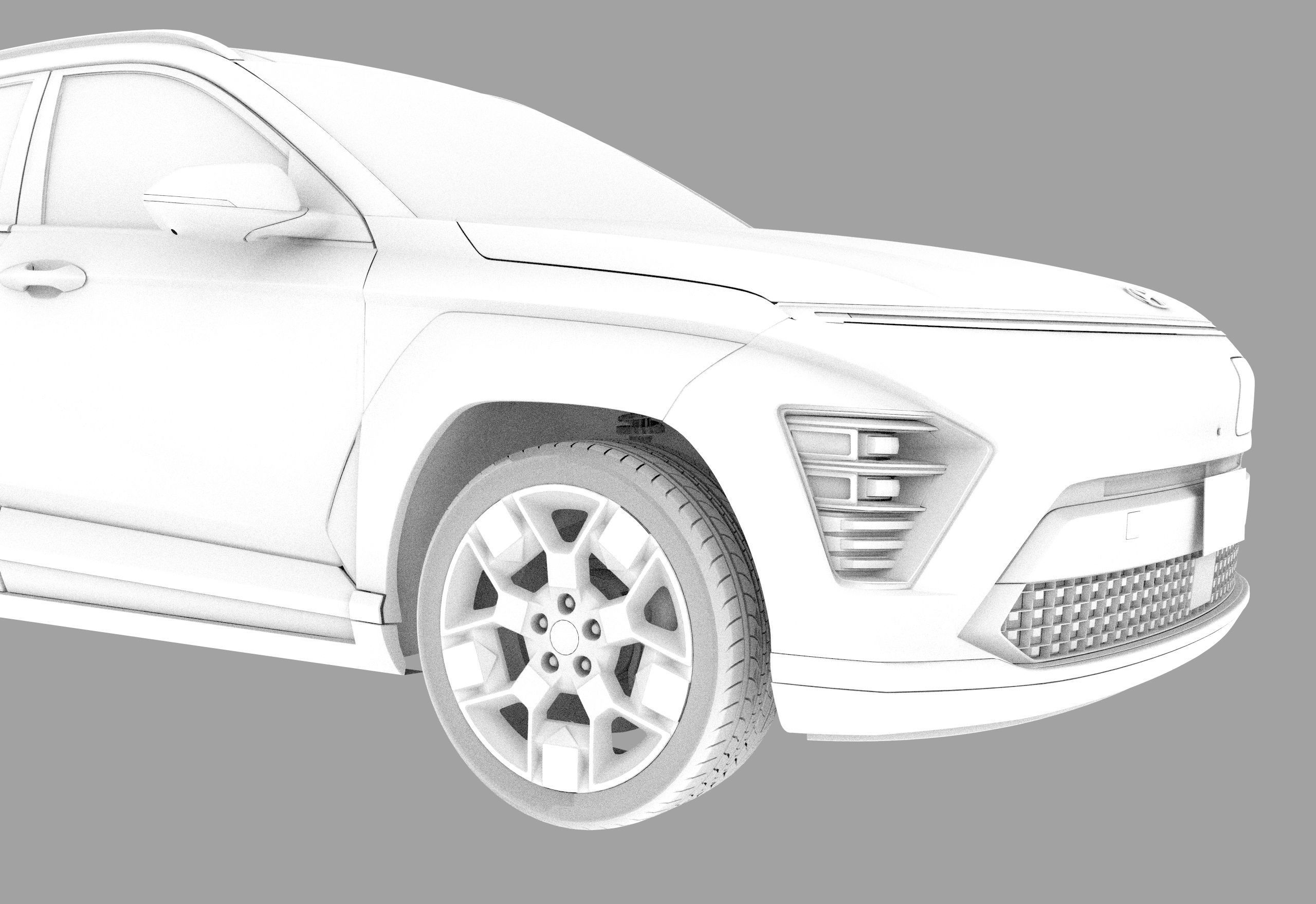 Hyundai Kona EV 2024 HQ interior 3D model_31