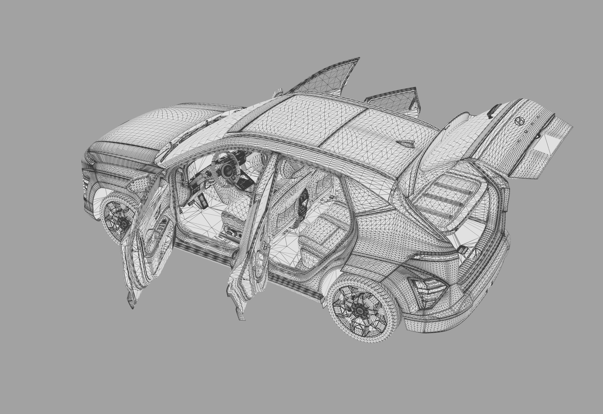 Hyundai Kona EV 2024 HQ interior 3D model_36