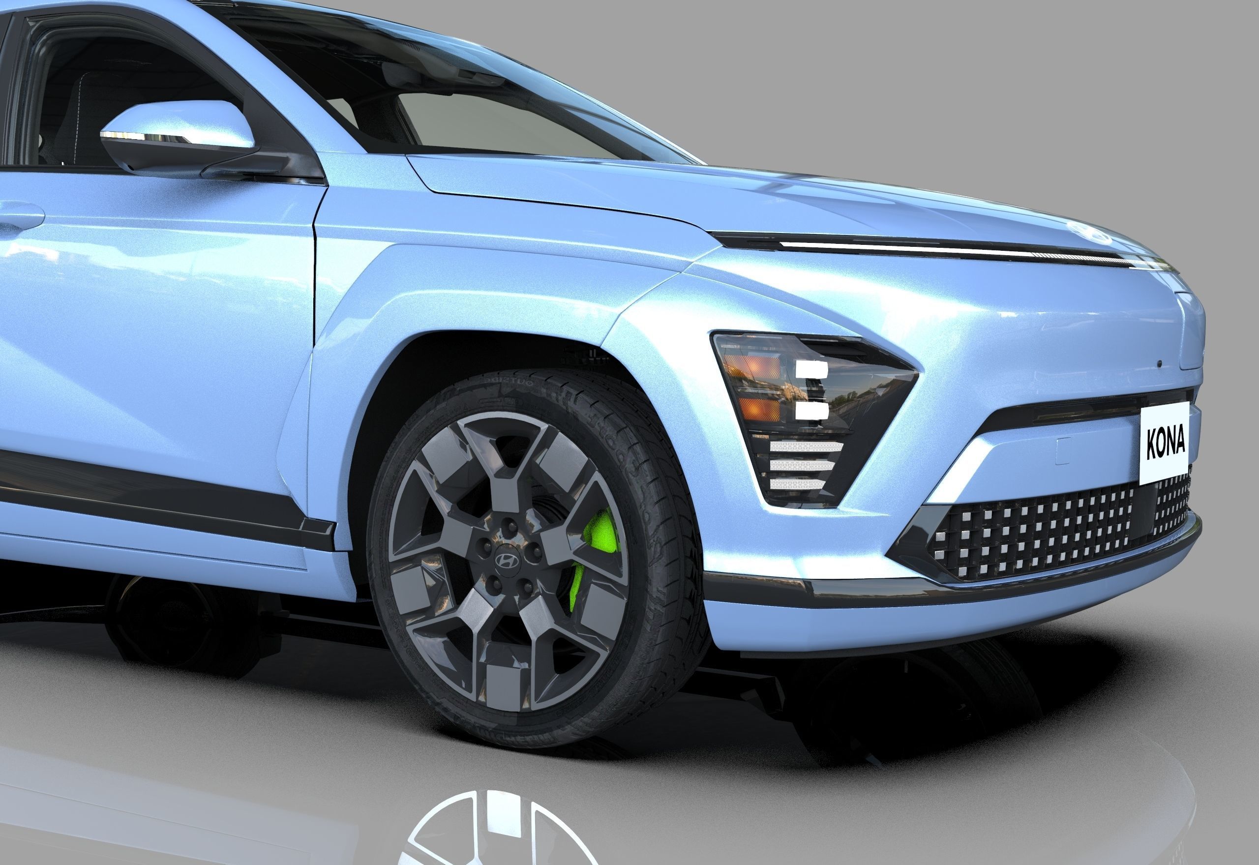 Hyundai Kona EV 2024 HQ interior 3D model_6