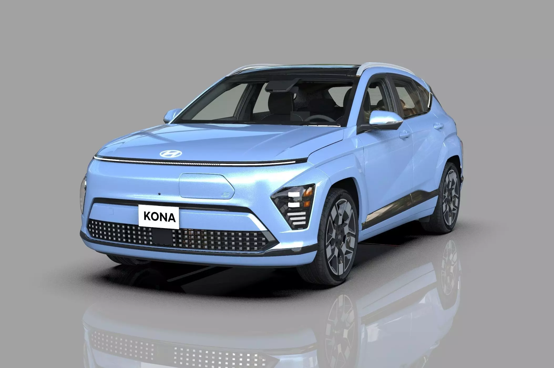Hyundai Kona EV 2024 HQ interior 3D model_0